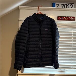Patagonia Navy Down Quilted Jacket, 800Fill Sz XL